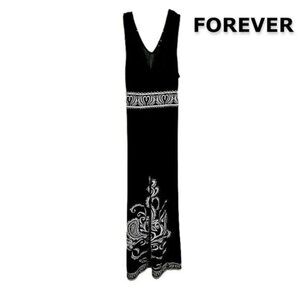 Forever‎ Women's Black Surplice Sleeveless Maxi Dress